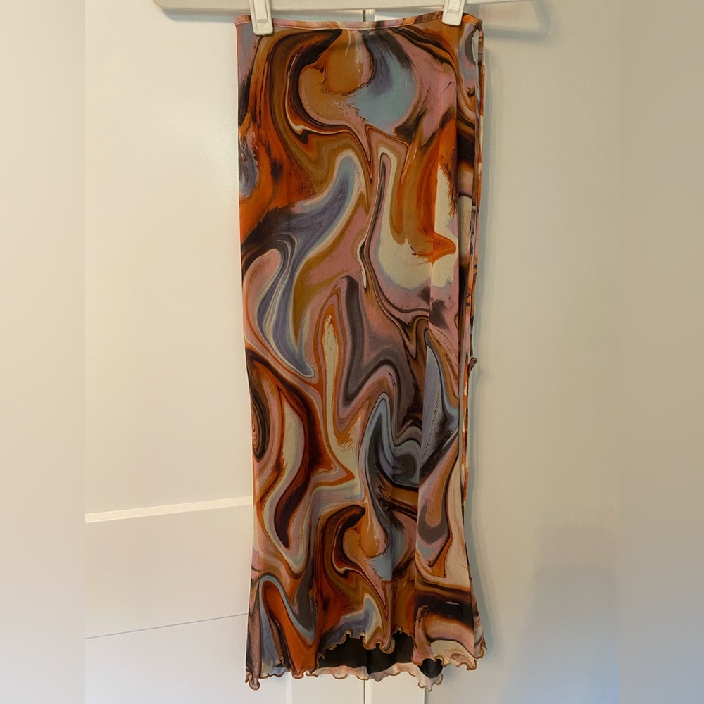 Zara printed tulle skirt